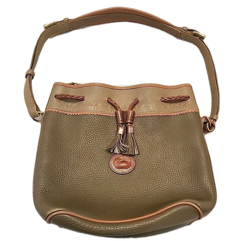 Dooney & Bourke Vintage leather Shoulderbag Purse Olive Pebble Classic